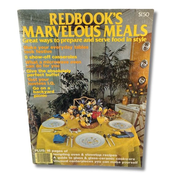 REDBOOK'S Vintage Marvelous Meals cookbook magazine ~ 1977 home decor recipes - Picture 1 of 16